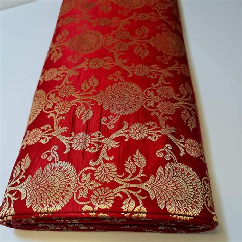 Ornamental Floral Gold Metallic Print Indian Banarasi 